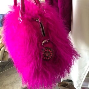 Vintage Donna Karan/5th Ave Flagship Exclusive/Real Mongolian Fur Satchel